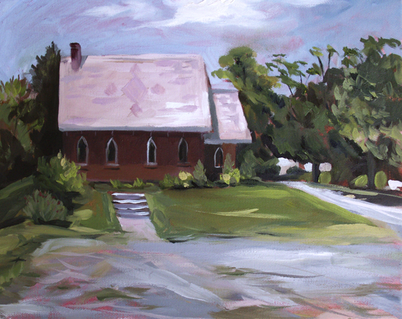 Wyben Brick Church, Oil on Canvas, 14 x 11 Wyben Brick Church, Oil on Canvas, 14 x 11