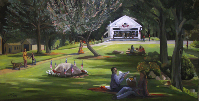 Granville Green in July, Oil on Canvas, 24 x 12 Granville Green in July, Oil on Canvas, 24 x 12