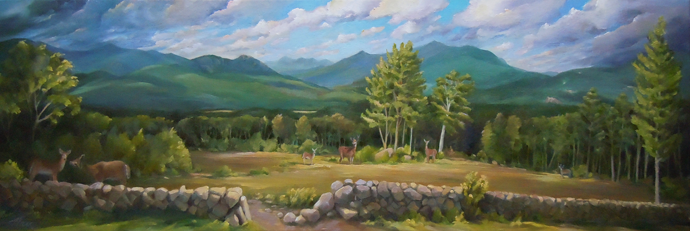 A White Mountain View, Oil on Linen, 36 x 12 A White Mountain View, Oil on Linen, 36 x 12