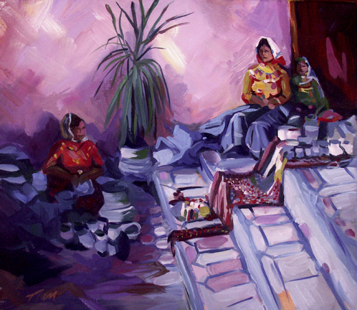 Vendors at Copper Canyon, Mexico, Oil on Canvas, 15 x 13 Vendors at Copper Canyon, Mexico, Oil on Canvas, 15 x 13
