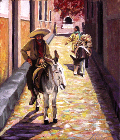 Pulling up the Rear, Mexico, Oil on Canvas, 10 x 12 Pulling up the Rear, Mexico, Oil on Canvas, 10 x 12