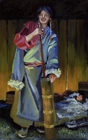 Woman in Nepal, Oil on Canvas, 10 x 20 Woman in Nepal, Oil on Canvas, 10 x 20