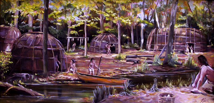 The Pequots, Oil on Canvas, 20 x 10 The Pequots, Oil on Canvas, 20 x 10