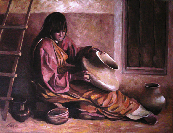 Potter at Santa Clara, Oil on Canvas, 16 x 12 (sold) Potter at Santa Clara, Oil on Canvas, 16 x 12 (sold)