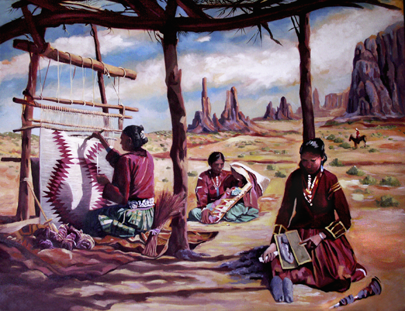 Navajo Weavers, Oil on Canvas, 35 x 26 (sold)