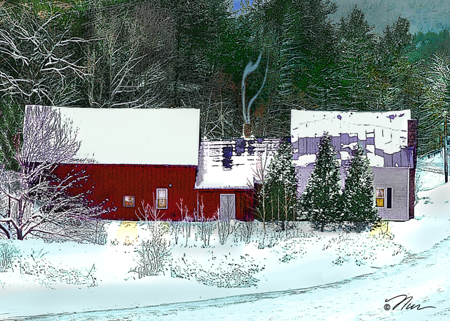 Farmhouse in Winter, Vermont Farmhouse in Winter, Vermont