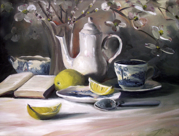 Tea with Lemon, Oil on Canvas, 14 x 11 (sold) Tea with Lemon, Oil on Canvas, 14 x 11 (sold)