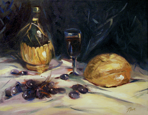 Still Life with Grapes, Oil on Canvas, 14 x 11 Still Life with Grapes, Oil on Canvas, 14 x 11