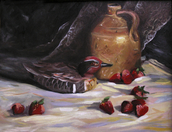 Old and New - Sitting Duck, Oil on Canvas, 14 x 11 Old and New - Sitting Duck, Oil on Canvas, 14 x 11
