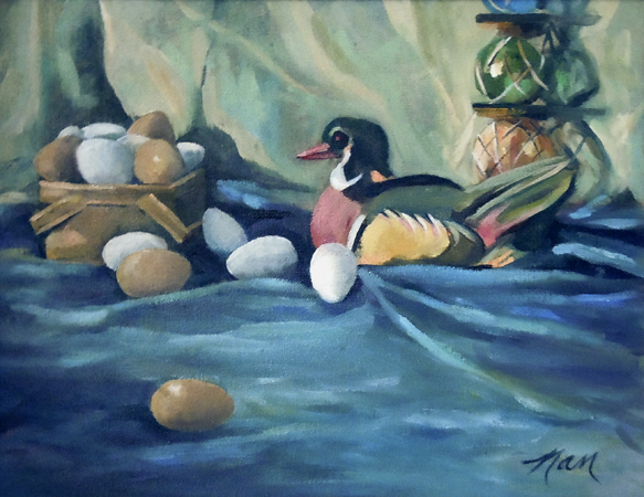 Duck with Eggs, Oil on Canvas, 14 x 11 Duck with Eggs, Oil on Canvas, 14 x 11