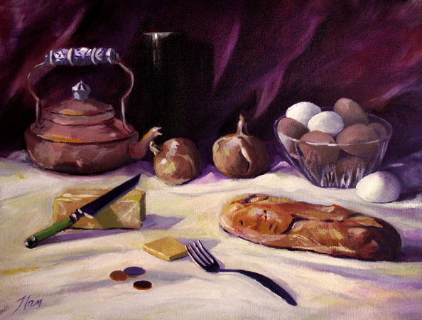 Twenty Seven Cents & Bread, Oil on Canvas, 16 x 12 Twenty Seven Cents & Bread, Oil on Canvas, 16 x 12